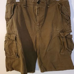 Men's dark caramel color Cargo shorts .42 waist.